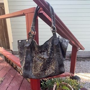 Frye Deborah Satchel in Gun Metal